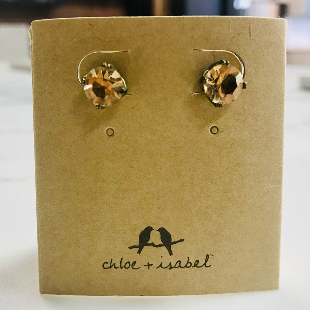 November Birthstone Round Topaz Stud Earrings - Picture 2 of 3